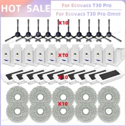 Fit For Ecovacs T30 Pro Omni / T30 OMNI, Ecovacs T30e Pro, YEEDI M12 ULTRA PLUS/M12 Pro+ Parts Brush Filter Bag Mop Cloth
