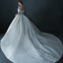 Wedding Bride Off Shoulder Banquet Style Sparkling Beads Starry Sky Long Tail Forest Fairy Small Pong Skirt Tail Customized