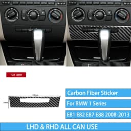 For BMW E81 E82 E87 E88 1 Series Interior Accessories 2008-2013 Gear Shift Knob Dashboard AC Outlet Carbon Fiber Cover Stickers