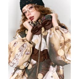 ELFSACK Magical Unicorn Jacket for Women – Cute Ruffled Bow, Lace & Polka Dot Design, Cozy Winter Streetwear Coat