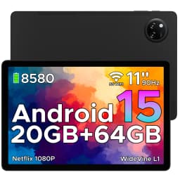 DOOGEE Tab A9+ Tablet 11" HD Display 20GB(4+16) 64GB 8580mAh Large Battery Unisoc T7200 Octa Core Dual Speakers Android 15 Pad
