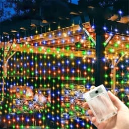 Outdoor Festoon LED Curtain Light String Wedding Garland Muslim Ramadan Room Decorations Battery Power EID Mubarak Mother Day
