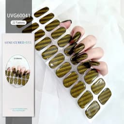 16/20/22Tips Semi-Cured Gel Nail Patch Adhesive Sliders Long Lasting Full Gel Nail Stickers DIY Manicure Harden In UV Lamp Need