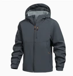 Men's Hooded Softshell Jacket Waterproof Lightweight Insulated Windbreaker Fleece Lined Rain Shell Jacket for Hiking Camping