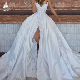 Aurora Customized Exquisite Sweetheart Shiny Beads Pearls Sequins Appliques Lace Wedding Dress de novia