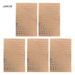 5 Sheets Letter Sticker Alphabet Sticker Self Adhesive Copper Letter Stickers