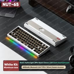 Rainy65 NUT65 Mechanical Keyboard Aluminum Kit 68% Layout HotSwap Three Mode Rgb Gaming Keyboard FR4 E-sports Accessories