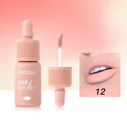 Febble 12 Color Ink Lip Gloss Matte Nude Velvet Liquid Lipstick Multifunctional Long-lasting Lip Cosmetics for Women & Girls