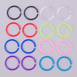 16Pcs 20G Flexible Colorful Acrylic Nose Ring Lip Hoops Retainer Septum Jewelry Cartilage Daith Tragus Earrings Piercing Jewelry