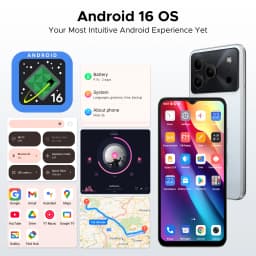 DOOGEE Note 56 Latest Android 16 Smartphone 6.56" 6150mAh Large Battery 24GB RAM(3+21) 64GB ROM Support Face Unlock Mobilephone