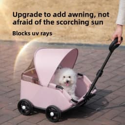 carrinho pet Luxury 4-Wheel Foldable Dog Cat Travel Stroller Foldable Lightweight Cross-Border Made From Mesh for Camping
