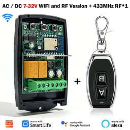 Universal Works With Tuya 433MHz Garage Gate Remote Control Receiver 433.92MHz Fixed Rolling Code Wifi Smart Switch Module Relay