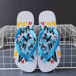 Hawaii Print Slippers Men Flip Flops Beach Sandals Non-Slip Flat Shoes Casual Slipper Indoor House Shoes for Men Outdoor Slides