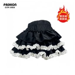 Ballet Style Pumpkin Puff Short Skirt Half-length Flared Skirt with Inner High Waist Elastic Polyester Fiber for Dance...