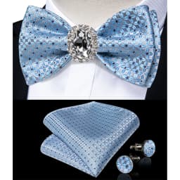 Classic White Selr-tie Bowtie with Ring Pocket Square Cufflinks Set Fashion Solid Men's Bow Tie for Wedding Groom Business Knots