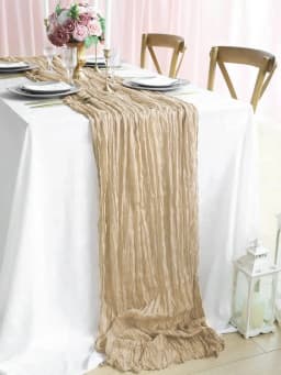 6PCS Gauze Table Runner Wedding Semi-Sheer Vintage Cheesecloth Dining Party Christmas Banquet Arches Cake Wholesale Table Decor