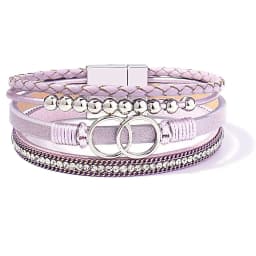 Leather Wrap Bracelet for Women, Boho Western Layered Cuff Jewelry | Stackable , Pairs with Boho Western Outfits, Gift for Women