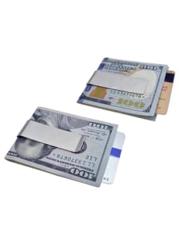 New Minimalist Solid Color Stainless Steel Men's Mini Wallet Metal Ultra-thin Cash Clip Compact Portable Wallet Clip Unisex