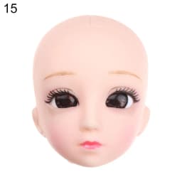DIY Doll Head Wear 1/6 BJD Doll Head With Gold Brown Black Long Hair For 30cm Doll Joint 3D Eyes Europe Ancient Doll