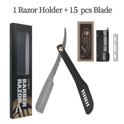 Men Manual Folding Beard Shaver Hollow Out Handle Straight Razor Barber Shaver Salon & Home Use With 100pcs Edge Single Blades