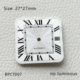 27mm S Logo NH35 Dial Square Roman Santo S Dial for NH35 Automatic Movement Black Blue Hands NH35 FCK 9-5 Dial Watch Accessories