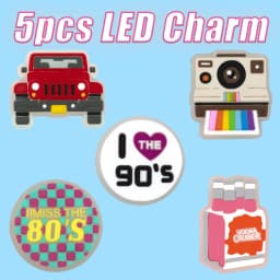 5PCS LED Shoe Charms Cats Dogs Unicorns Lighted Shoe Decorations Gamepad Cameras Diamond LED Pins for Women Girls Clog Buckles