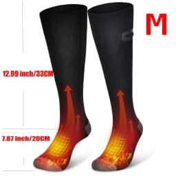 APP Controlled Heated Socks Wireless Heat Unisex Black Pair Rechargeable Adjustable Temperature Smart for Outdoor Camping