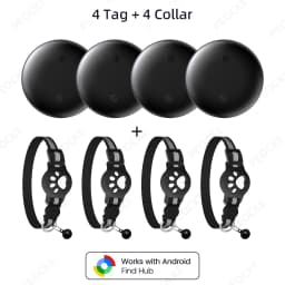 Pets Smart Tracker Tag With Cat Collar Android Alternative to AirTag Works with Google Find Hub Anti-Lost GPS Tracker Locator