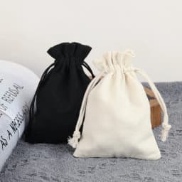 10pcs/lot Black White Cotton Bags Solid Color Canvas Gift Jewelry Storage Pouches Christmas Candy Packaging Drawstring bag