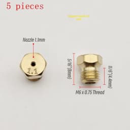 5PCS Brass Burner Gas Hob LPG- Conversion Kits Jets 50 65 70 87 95 Brass Nozzle For Gas Stove Brass Nozzle Propane Injector