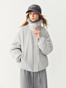 FSLE Cashmere Fur Collar Jacket Down Jacket Women Short Retro Barn Style 2026 Winter New Arrival Chic Personality