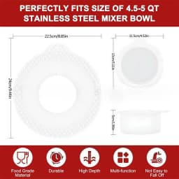 4.5-5 Quart Tilt-Head Stand Silicone Mixers Bowl Cover Pouring Shield Lid Compatible with KitchenAid
