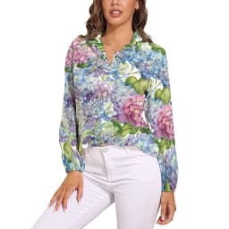 Vintage Flower Print Loose Blouse Irises by Van Gogh Simple Oversized Blouses Woman Long-Sleeve Cute Shirts Autumn Graphic Top