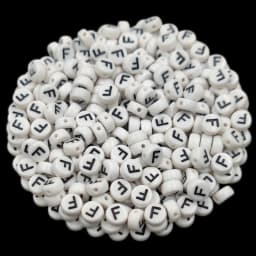 7mm 50Pcs Acrylic 26 English Letter Flat Round Beads Black on white DIY Crafts Necklace Bracelet Pendant For Jewelry Making