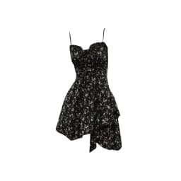 Romantic Captured Dark Pure Desire Spicy Girl Dress Asymmetrical Floral Print Strapless A-Line Skirt Spring Summer New A...