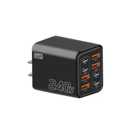 8 in 1 GaN USB C Desktop Charger 240W Fast Charge Phone Adapter Type C Cable For iPhone Samsung Xiaomi EU/US/UK Plug Charger