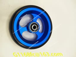 Wheelchair Front Wheel with Bearing 4 Inch Universal PU Solid Wheel Aluminum Alloy Material Bearing Aperture 8mm