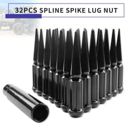 24 / 32 PCS Wheel Nuts M14X1.5 Racing Composite Nut Longer Nut Steel Lock Wheel Lug Nut Bolt With Spikes For Hummer H2 2002-2009
