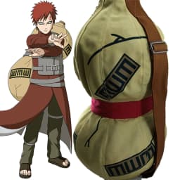Cos Accessory Cosplay Naruto Gaara Gourd Shape Backpack Canvas Prop Bag Uzumaki Anime Shoulder Satchel Bag Kid Fangift Halloween