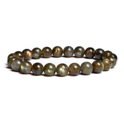 Natural Grey Labradorite Bracelets Flash Smooth Spectrolite Moonstone Round Elastic Beads Bracelet Genuine Natural Stone Jewelry
