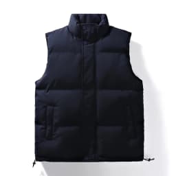 Thickened Casual Men's Pure Color down Jacket Vest Autumn Winter Warm Faux down Vest No Sleeve Outerwear Polyester Fiber
