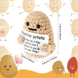 Positive Crochet Handmade Amigurumi Doll Emotional Support Pocket Hug Knit Plant Flower Encouragement Gift for Friends Coworker