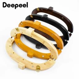 1Pc 20/25cm Wooden Purse Frame Handbag Handle Woven-Bag Closure Kiss Clasp Bag Wallet DIY Handmade Sewing Brackets Accessories