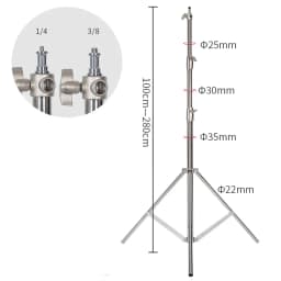 SH 2.9m Light Stand With Stainless Steel Kit Cross Arm With Weight Bag Photo Studio Accessories Extension Telescopic Rod 2.49M