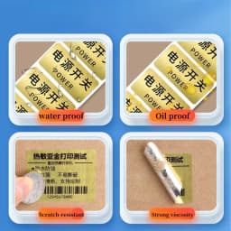 Thermal Gold Label Paper Sticker Barcode Waterpro of Oilproof No Carbon Tape Required Direct Printing Thermal Labels