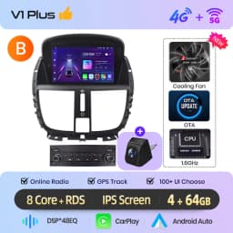 Junsun 7" Wireless CarPlay Android Auto Car Radio for PEUGEOT 207 207CC 2006 2007-2015 Multimedia Wireless Apple CarPlay Smart Intelligent Systems IPS Touch Screen Stereo Video Player 2 Din Autoradio Head Unit Navigation BT GPS 4G WIFI FM AM DSP RDS SWC