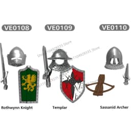 Medieval Military Castle Black Hawk Knight Building Blocks Gothic Cavalry Armor Shield Axe Soldier Figure Accessories Bricks Toy