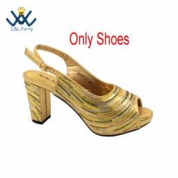 2023 Classics Peep Toe Lemon Green Color Hot Sale Sandals High Quality Women Shoes and Bag Set with Platform for Brithday Party