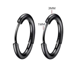 1Pair Punk Stainless Steel Round Circle Hoop Earrings For Men Women Not Fade Ear Rings Hip Hop Male Jewelry
