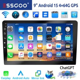 ESSGOO 7"/9"/10“ 2 DIN Android 14 4+64G Car Stereo Carplay Android Auto GPS Navi Bluetooth FM RDS Radio WIFI Touchscreen ChatGPT